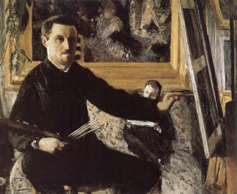  The self-portrait in front of easel